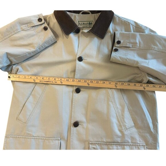 Vintage LL Bean Chore Jacket Mens Large Beige Lined Barn Field Coat Quality - Picture 8 of 11
